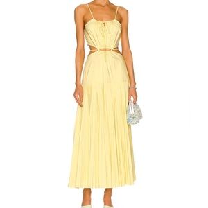 JONATHAN SIMKHAI Butter Yellow Chamomille Rem Maxi Dress Size Large
